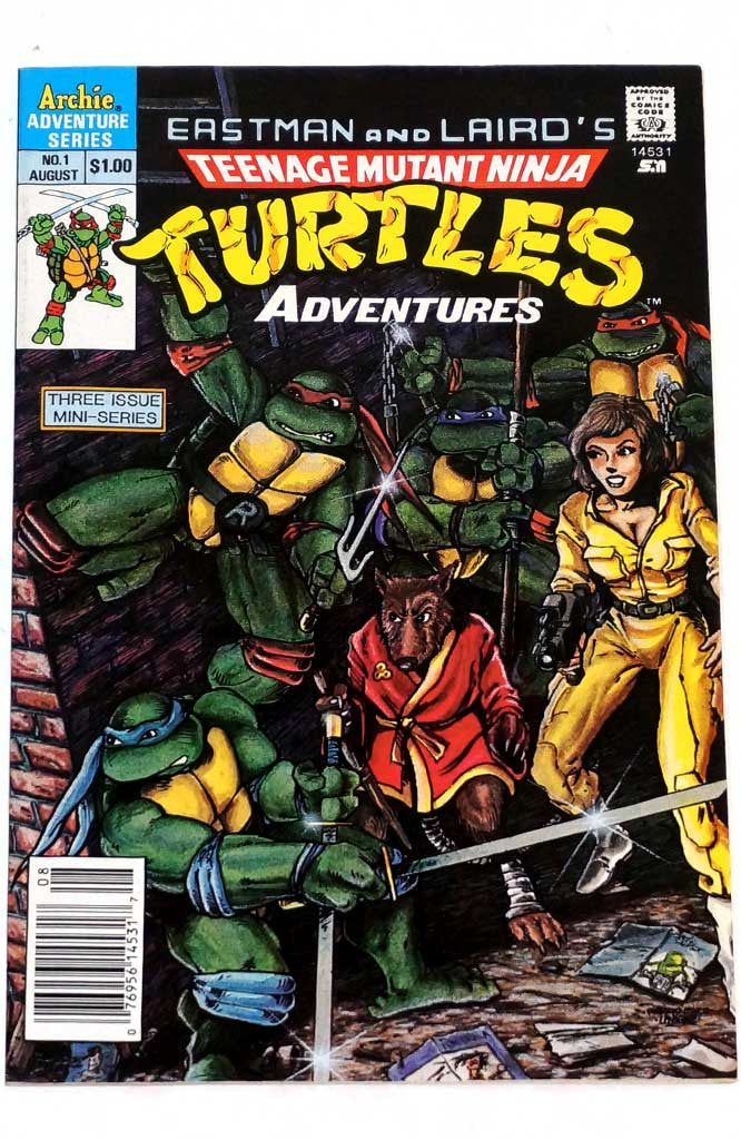 Teenage Mutant Ninja Turtles Adventures #1 Newsstand 1st Bebop & Rocksteady