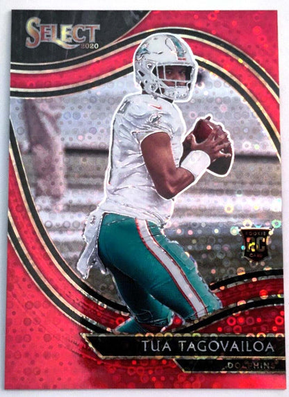 2020 Panini Select Tua Tagovailoa Field Level Red Disco Rookie Card 24/49