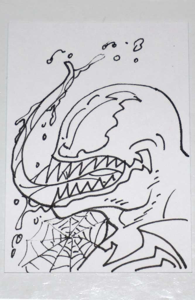 Venom Original Art Sketch Card by Sam De La Rosa